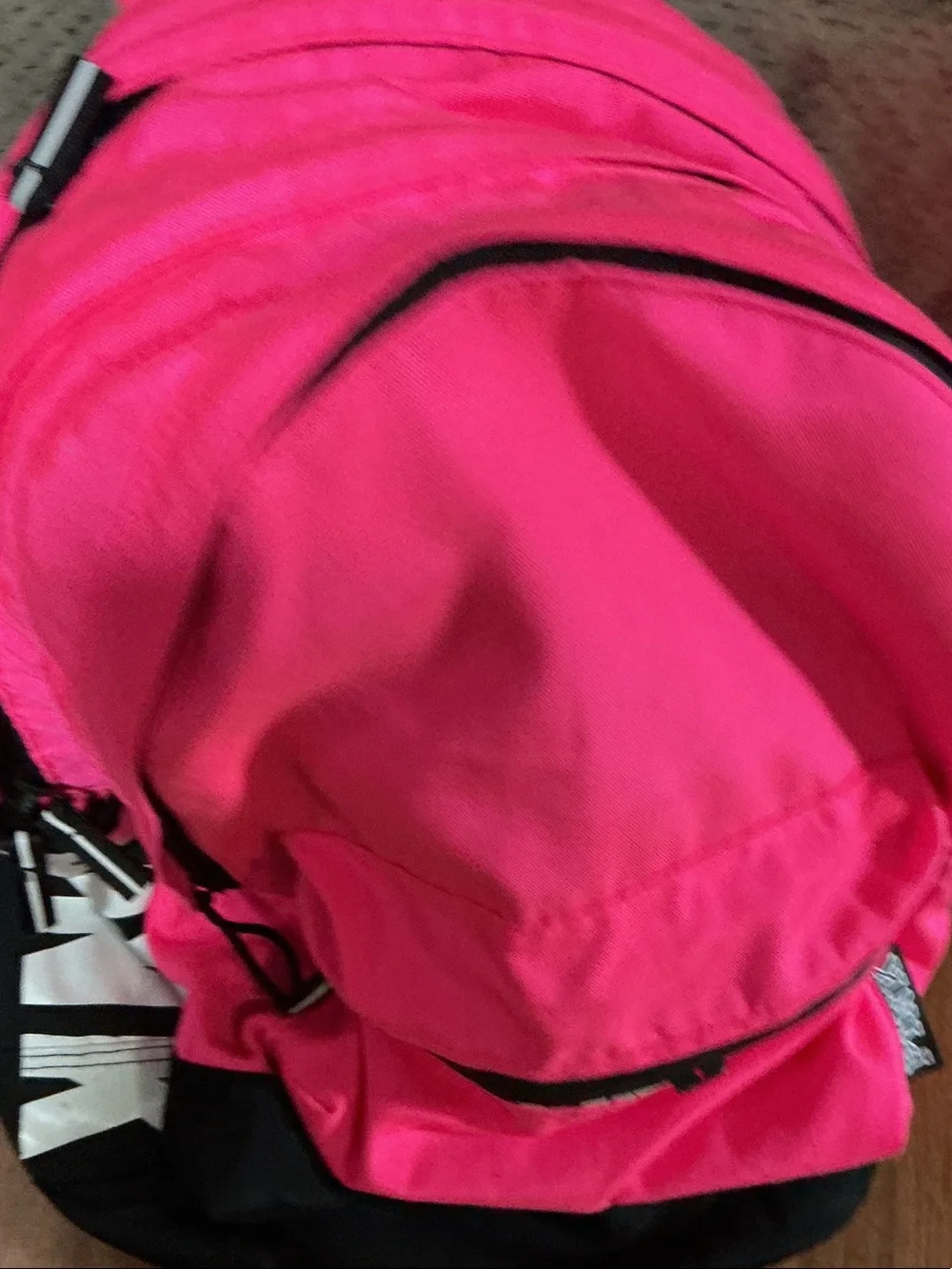 PINK Victoria's Secret Hot Pink and Black Backpack used